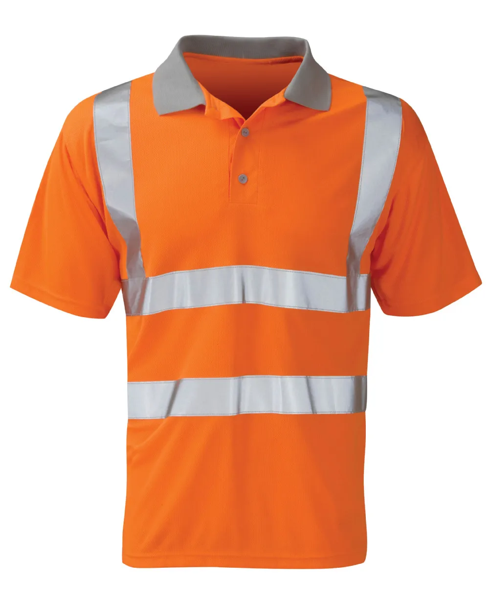 Hivis Cool Breathable Polo Shirt With Cross Back Workwear Safty