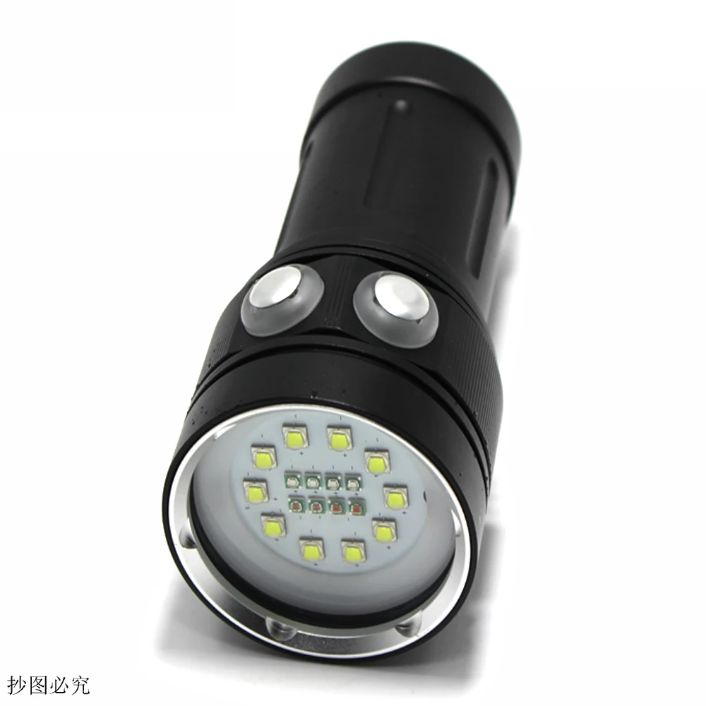 Branca + 4x Lúmen Subaquático Caça Mergulho Lanterna 10 * Xm-l2 Luz Vermelha 4x uv Led Fotografia Tocha Lâmpada 8000 200m 2 10 * XM-L2 luz branca + 4x