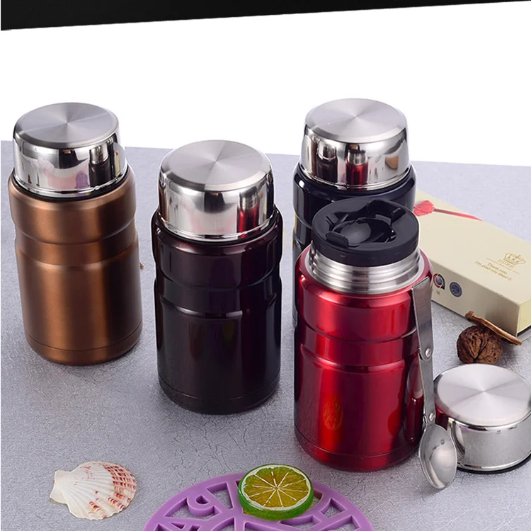 

2021 Amazon Hot Selling Wholesale 700ml Double Wall Stainless Steel Vacuum Insulated Food Jar Container Thermos Flask with Spoon, Customized color