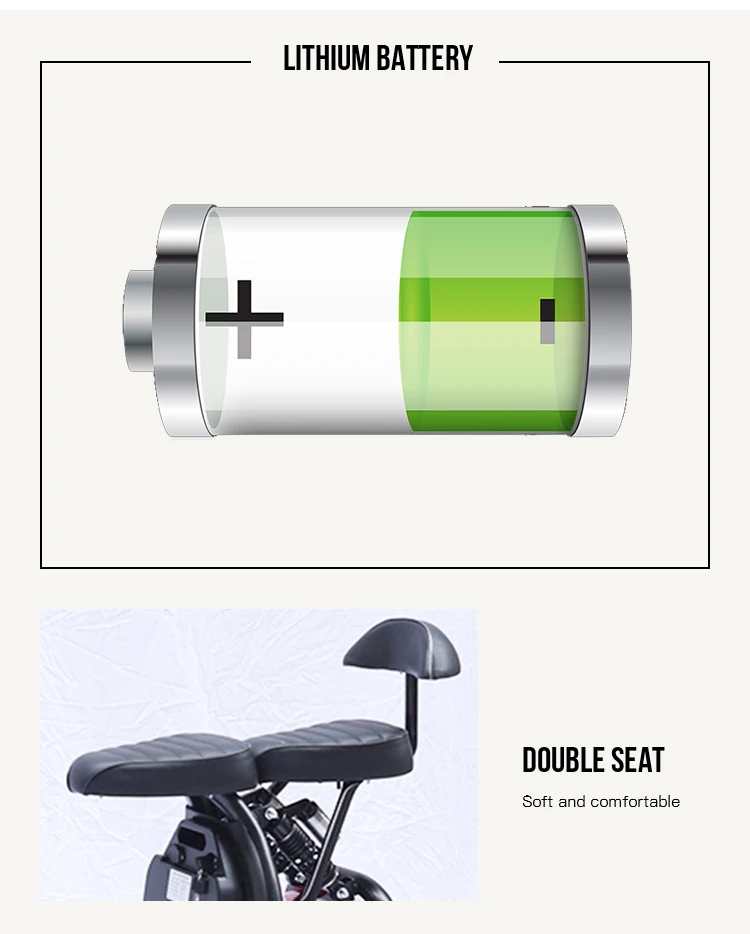 New Design 2 Wheels Citycoco 2000W With Head Light