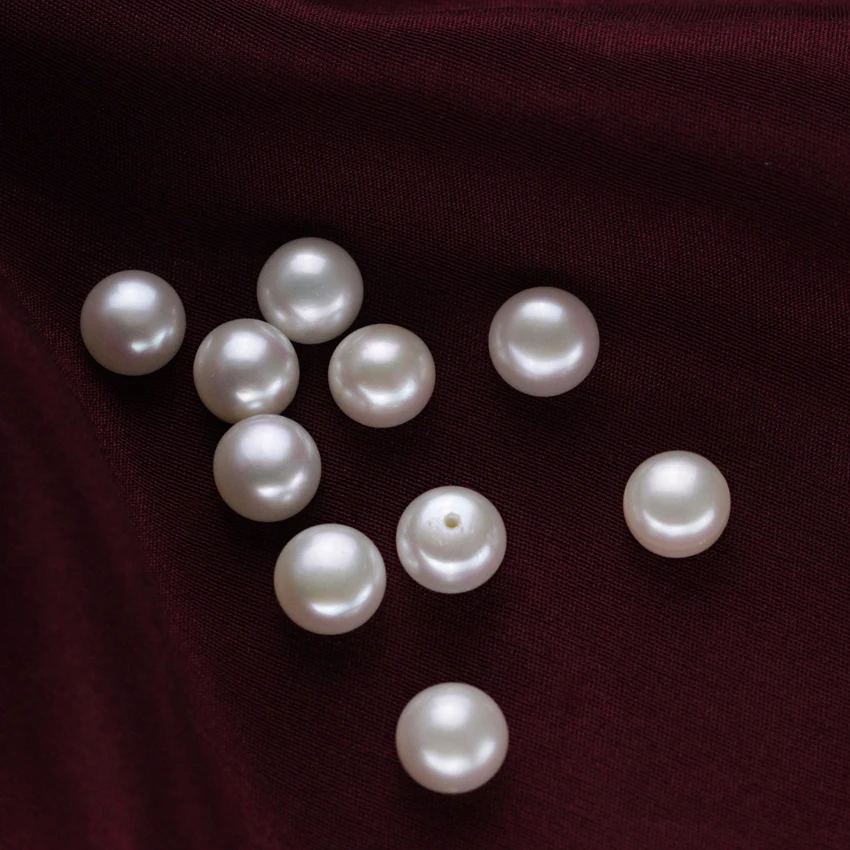 99.5mm Fresh Water 3a Grade Button Shape Pearls 1/2 One Hole Half
