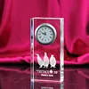 crystal clock in desk and table clocks for wedding gifts