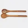 Factory Wholesale eco friendly oak flat wooden salad spoon set