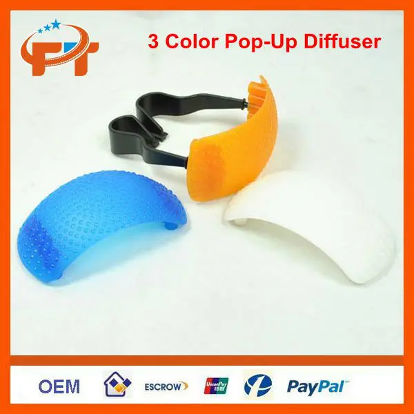 3 Color Puffer Pop-Up Flash Soft Diffuser For Canon Nikon Pentax Camera DSLR SLR