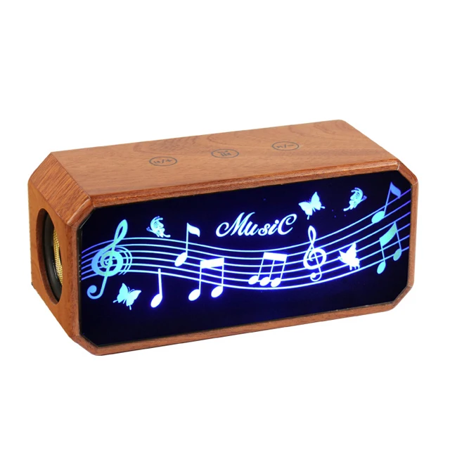 

Different Material Natural wood Rectangle Box Wood wireless card speakers