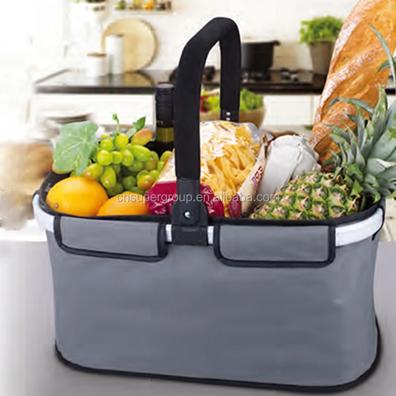 Portable Folding Shopping Baskets With Aluminium Handle For Sale