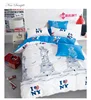 100% polyester bed cover AB side city view pattern bedding set 5 pieces 50*75 pillowcase polyester bedding set wholesale