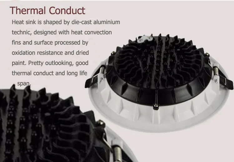 COB 180 Beam angle 1500 lumens 5W 10W 15W LED COB Recessed Ceiling Light