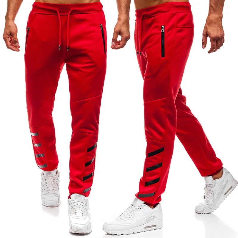 Wholesale Zipper Elastic Stripes Jogger Sports Track Pants For Men