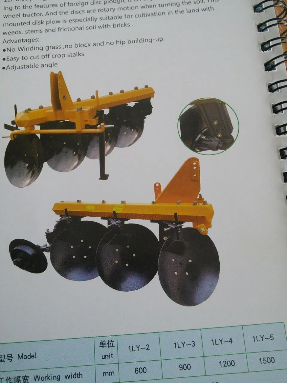 agricultural equipment 1LY-3 Farm tractor 3 point mounted heavy duty small fish disc plough