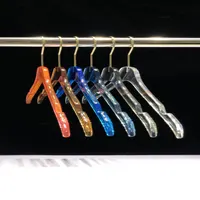 

Custom logo luxury coat shirt pants suit cloth hanger plastic transparent colorful acrylic hangers