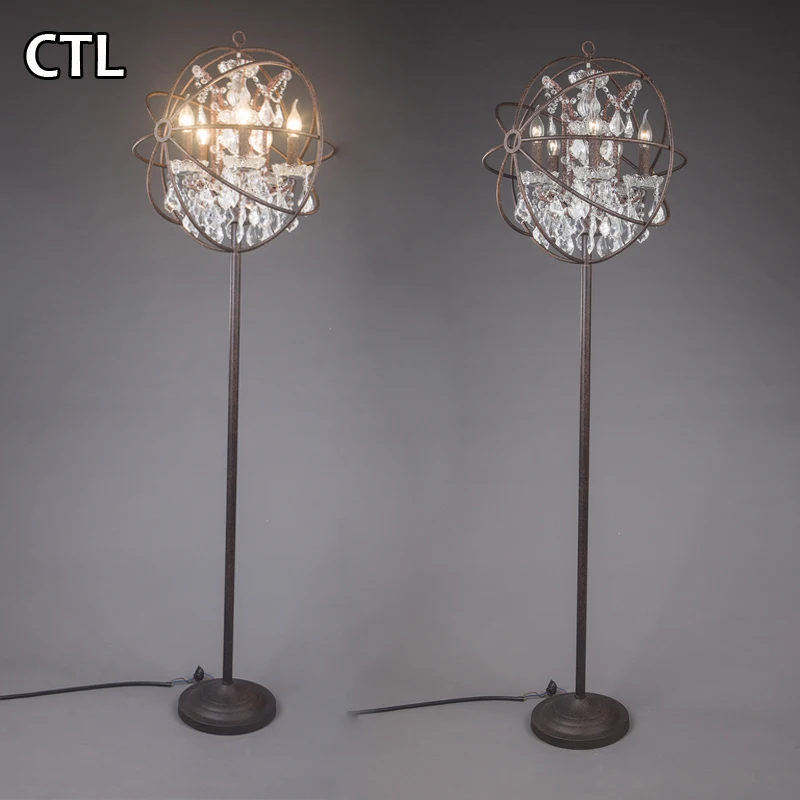 Royal master decoratieve staande lamp industriële vintage crystal vloerlamp