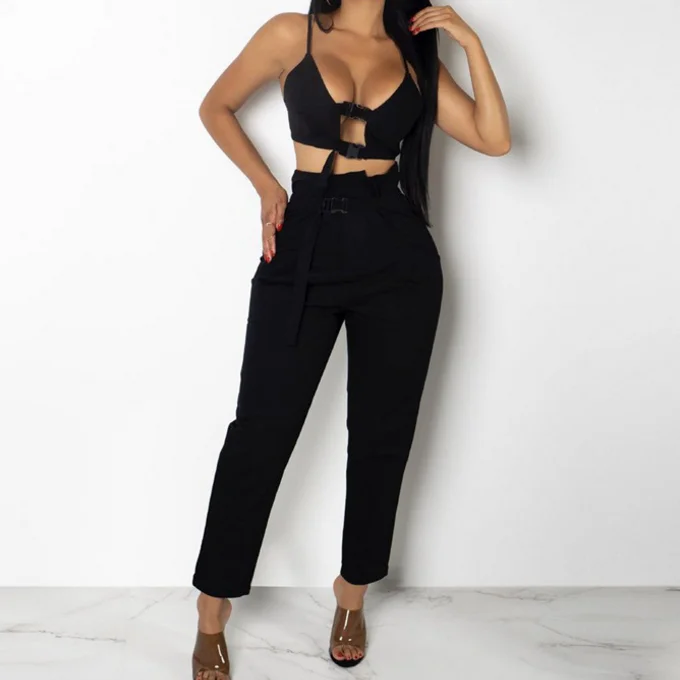 
Fashion Lady Pant Sets Women Overalls Suits Sexy Ladies Trouser Set 