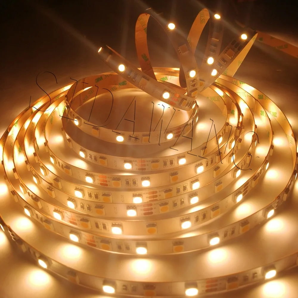 CRI 95 Ra High lumen temperature 2700K 5600 kelvin natural warm white 24v Dual color 5050 smd led strip