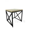 Wooden And Steel Composite Square Coffee Table Sofa Side Corner Table Design