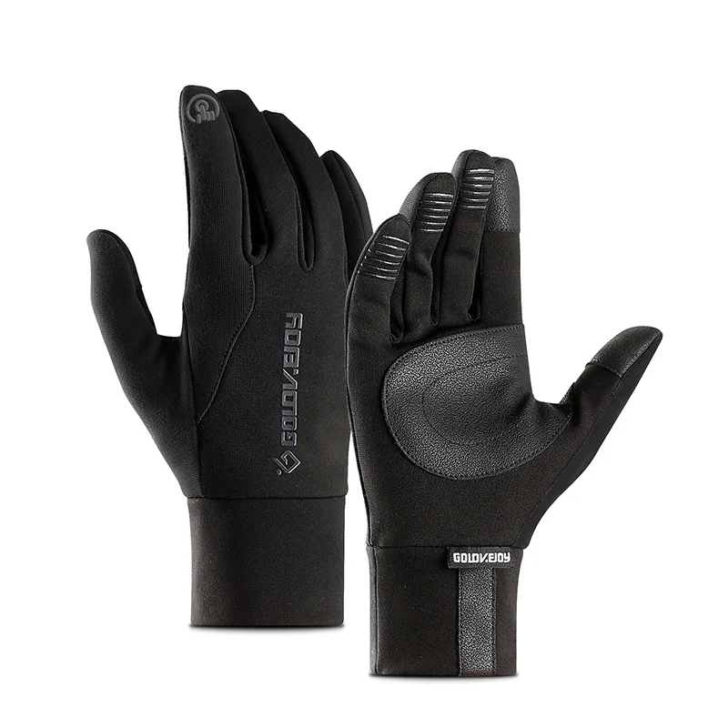 

Super Windproof Bicycle Glove and Simple Design Bicycle Gloves Full Finger for Winter, Black, dark grey