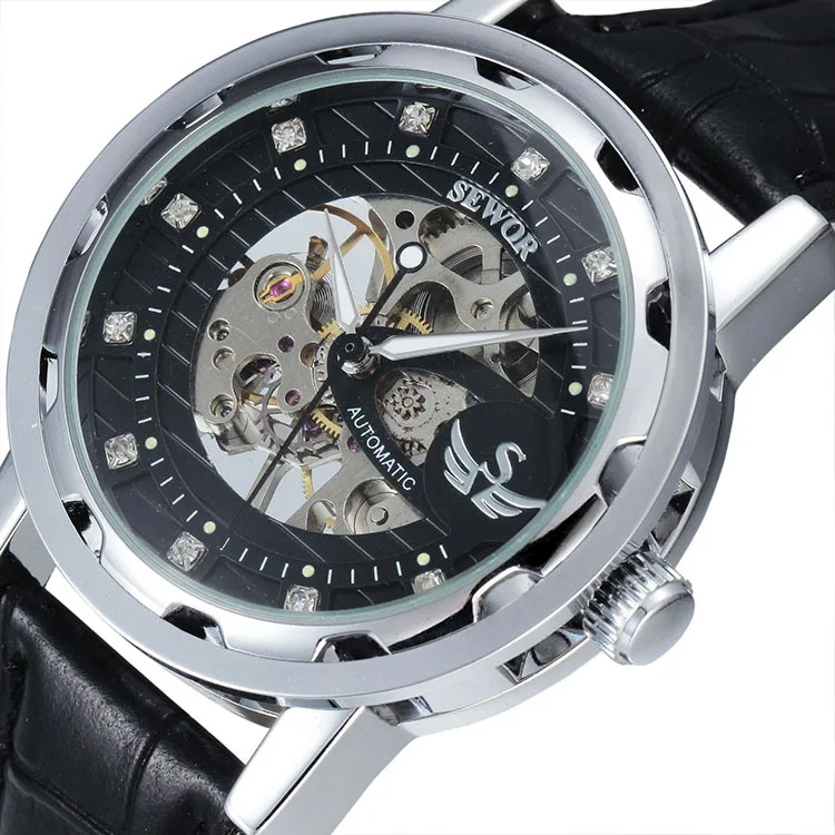 

Business Male mechanical diamond SEWOR watch, Colourful