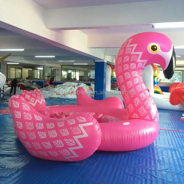 New Design Inflatable Water Float Lounge Raft 6 Person Flamingo Island