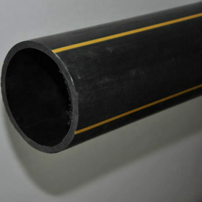 Good Quality Hdpe Gas Pipe Pe100 Pe80 With Yellow Line For Gas Supply