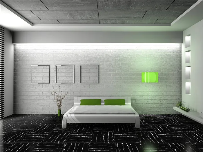 Shopping mall glossy porcelain polished black interior ceramic tiles