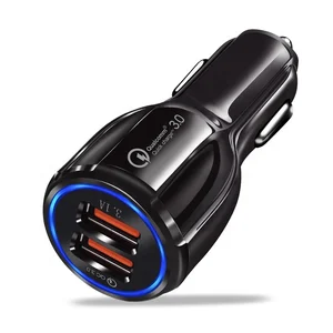 custom logo Fast Charging mini 2 dual USB Port Quick Charge 3.0 USB Car Charger For Mobile Phone