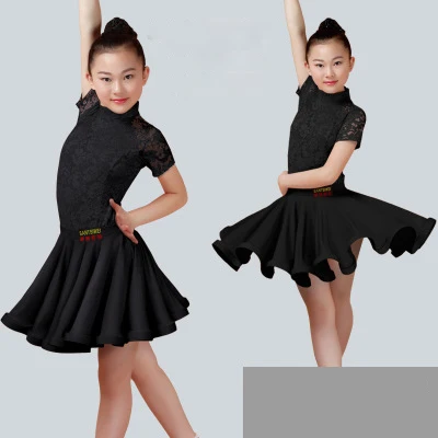 

Girls Nylon Children Girl Latin Dance Dress Performance Ballroom Cha Cha / Rumba / Samba / Jive / Quick Step 5 Colors ZH5015