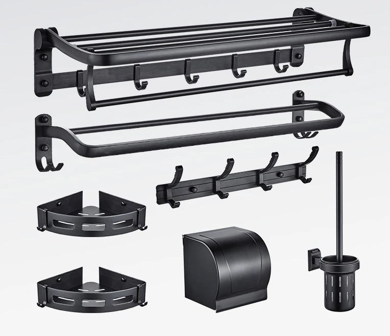 

Eco-friendly metal wall mounted bathroom accessories bathroom sets, Black