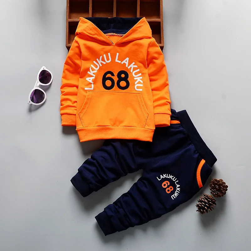 Toddler Tracksuit Autumn Baby Clothing Sets Children Boys Girls Fashion Brand Clothes Kids Hooded T-shirt And Pants 2 Pcs Suits