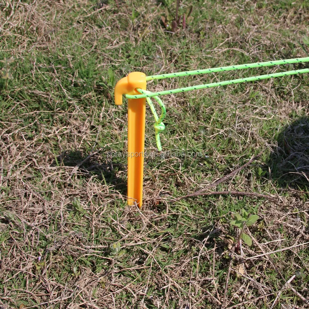 Tent Peg With Abs Stakes And Hammer & 4 Reflective Ropes Into A