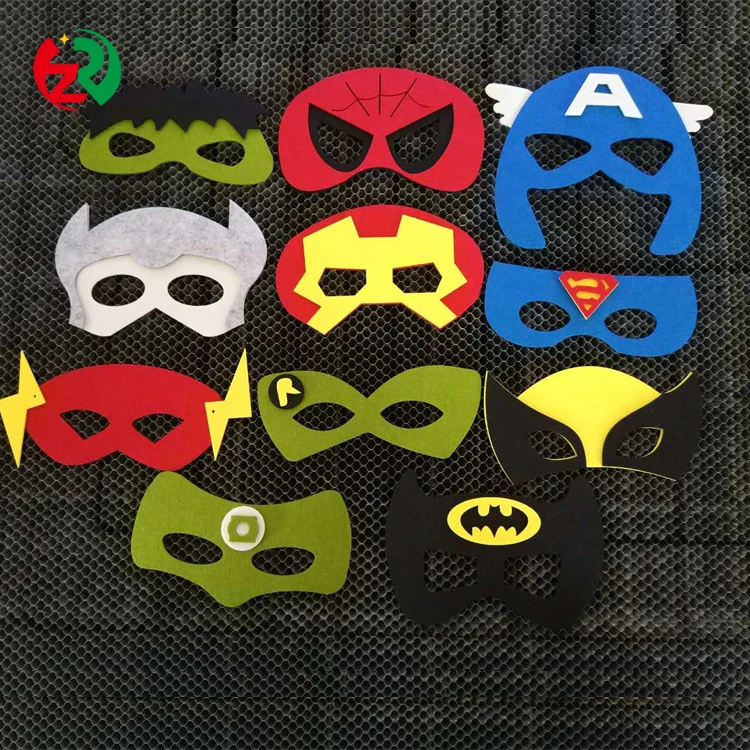 New Design Custom Cheap Felt Superhero Party Masks For Children Aged 3 ...