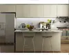 L shape glossy laminate kitchen with island exported to Myanmar
