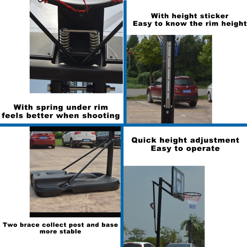 M.dunk Full Height Outdoor Basketball Net For Adults And Children With Quick Height Adjustment