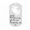 Yiwu Aceon Stainless Steel Hollow Cut Out Sign Custom Stamped Lords Protect Dog Tag