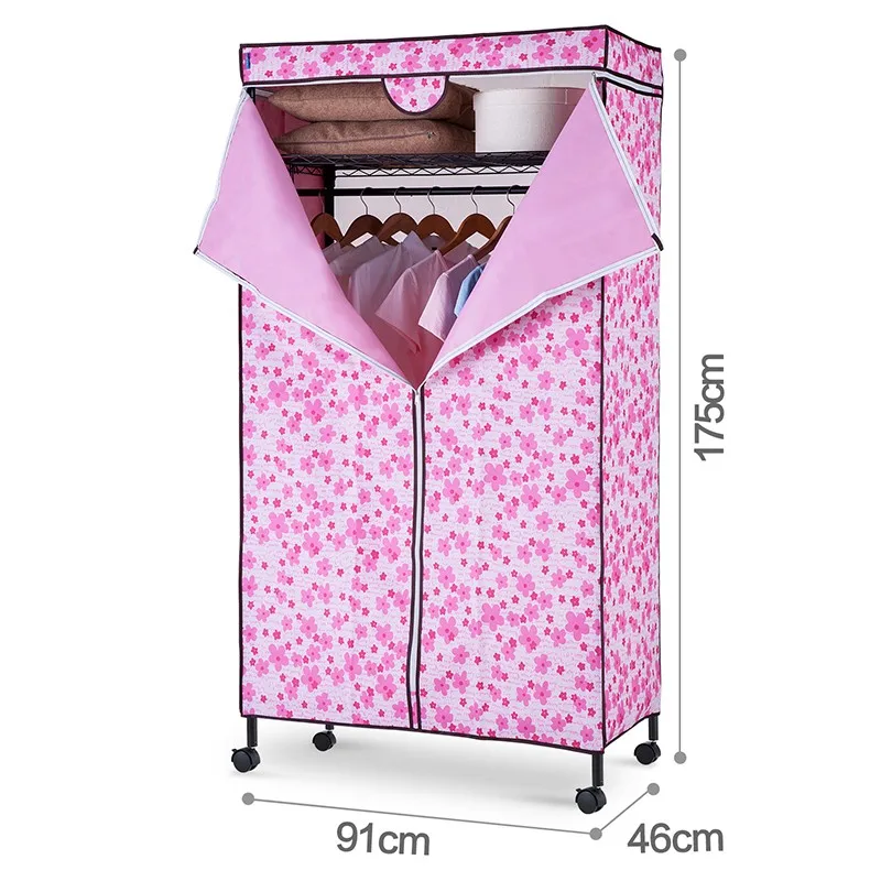 Durable Wardrobe With Fabric Cover Simple Style Folding Closet
