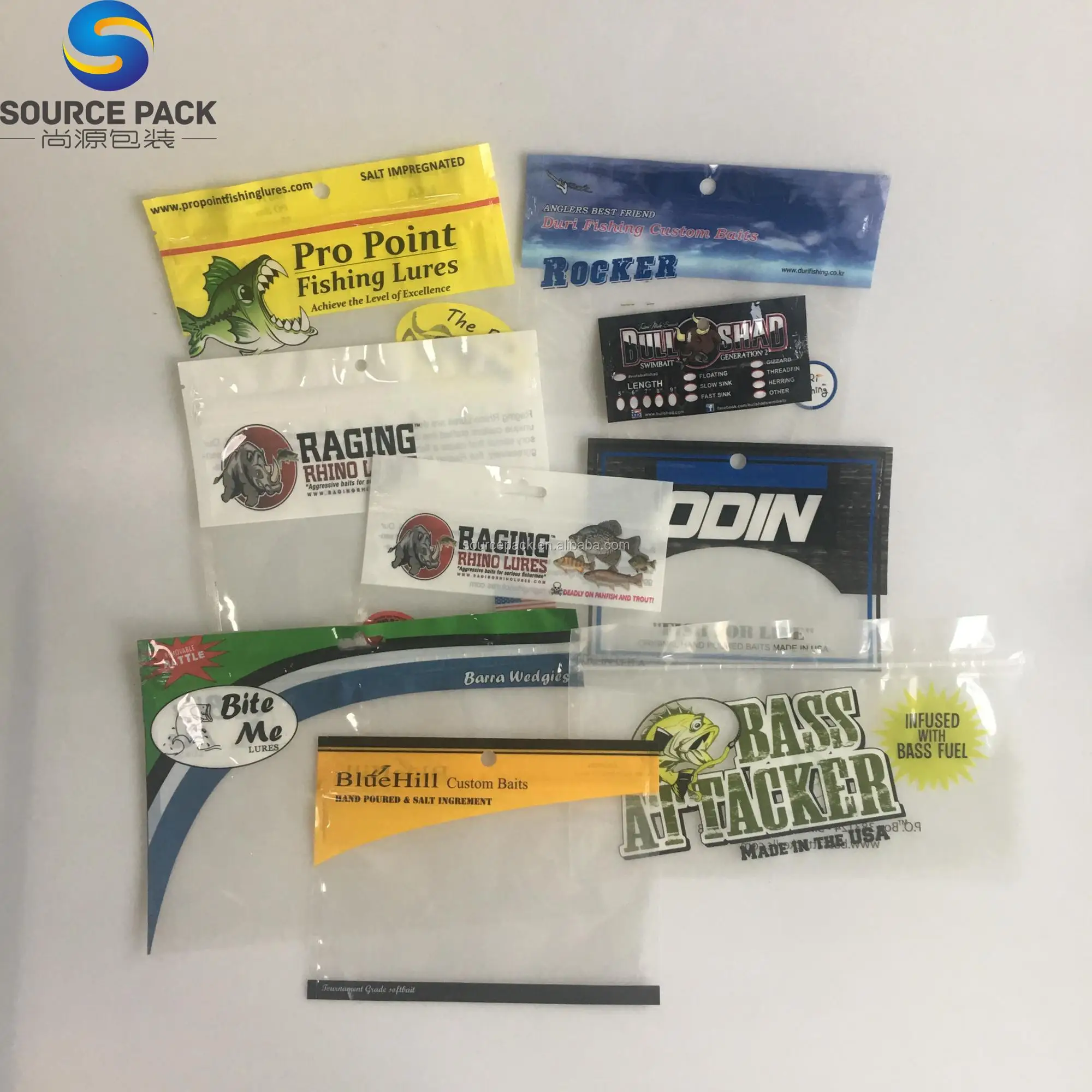 Odm Custom Printed Lure Fishing Bait Packaging Bag With Ziplock Buy