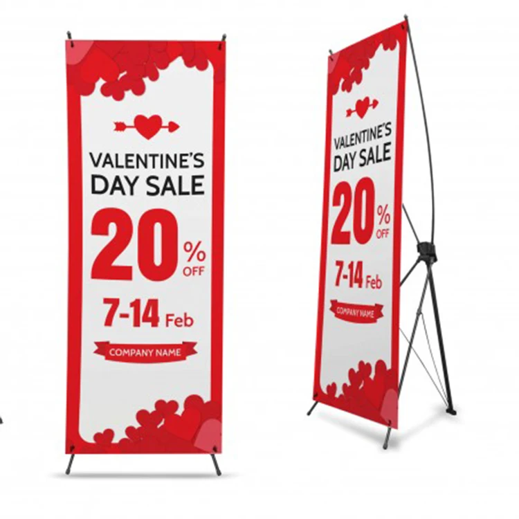
Hot selling advertising digital PVC Polyester printing X banner stand size for indoor 