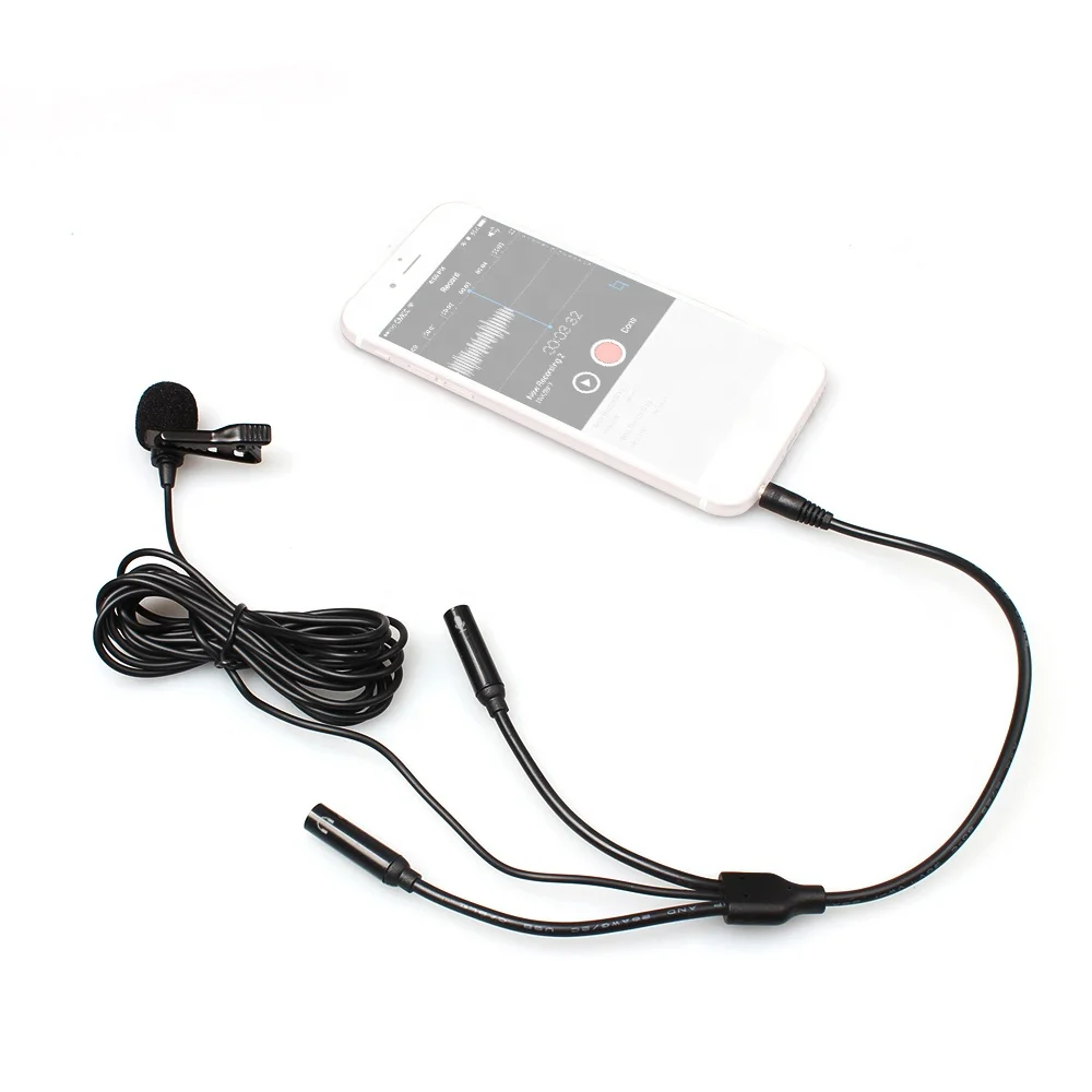 Free shipping Hot sale Professional record audio wired lavalier lapel condenser microphone