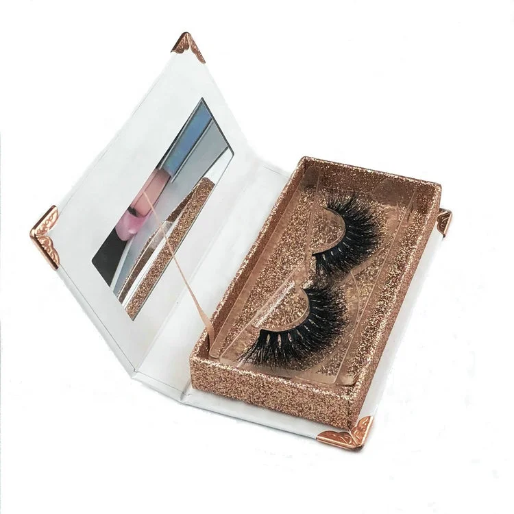 

luxury custom logo beautiful with mirror mink eyelash box, Black