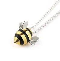 

Jewelry Chain 925 Sterling Silver Plated Bee Animal Pendant Necklace