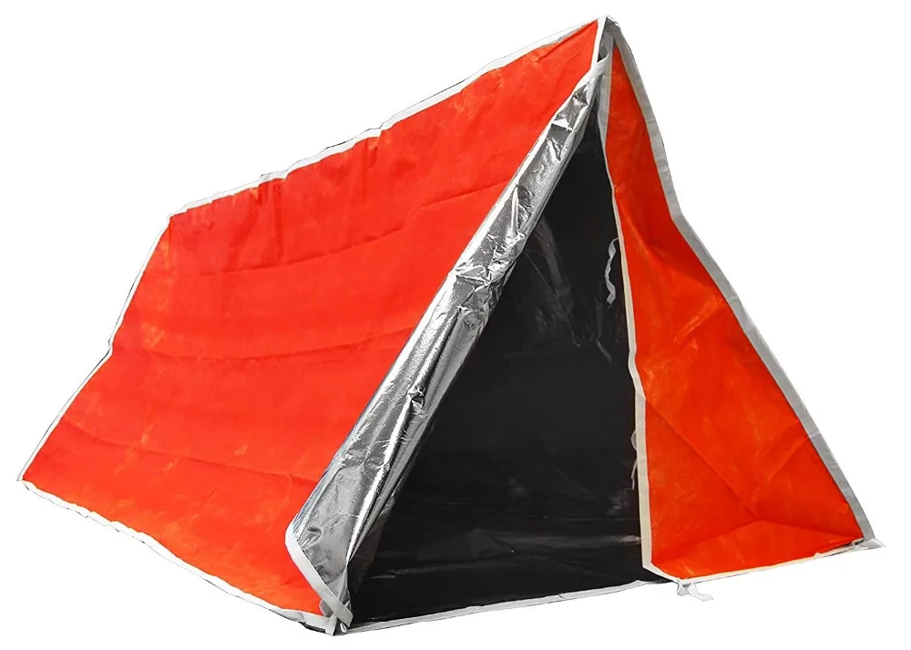 Emergency Survival Camping Shelter Tarp Orange & Silver Mylar Solar ...