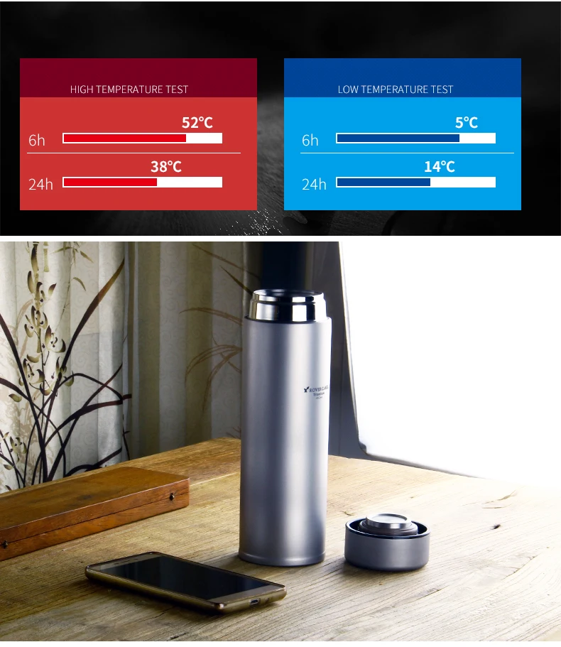 Double Walled Titanium Vacuum Bottle Thermos Thermos Various Capacity