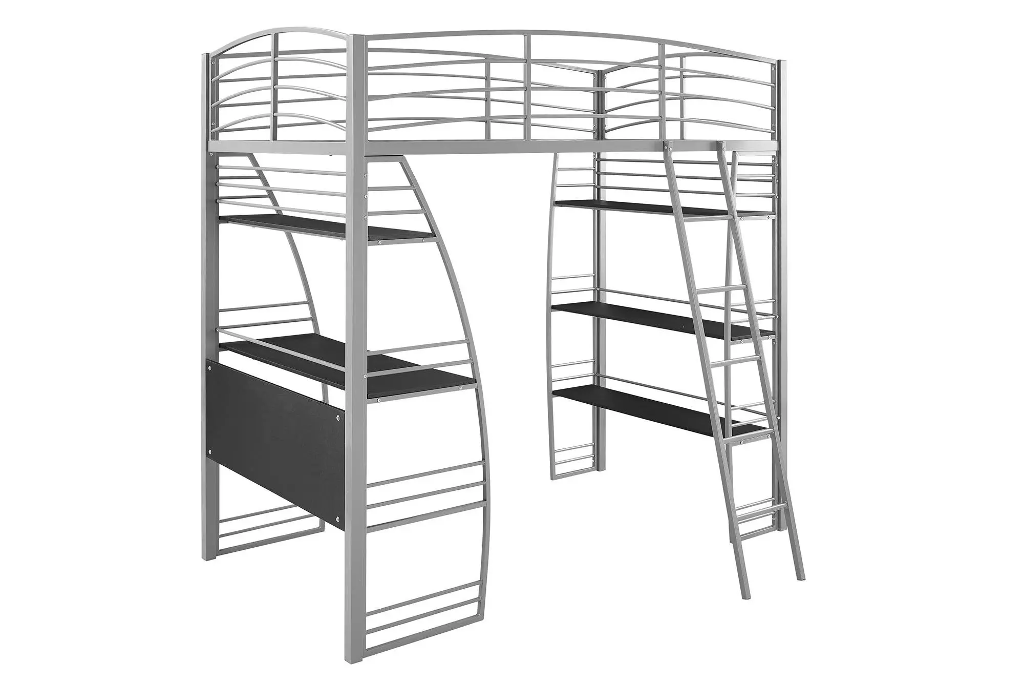Dhp Studio Loft Bunk Bed Over Desk And Bookcase With