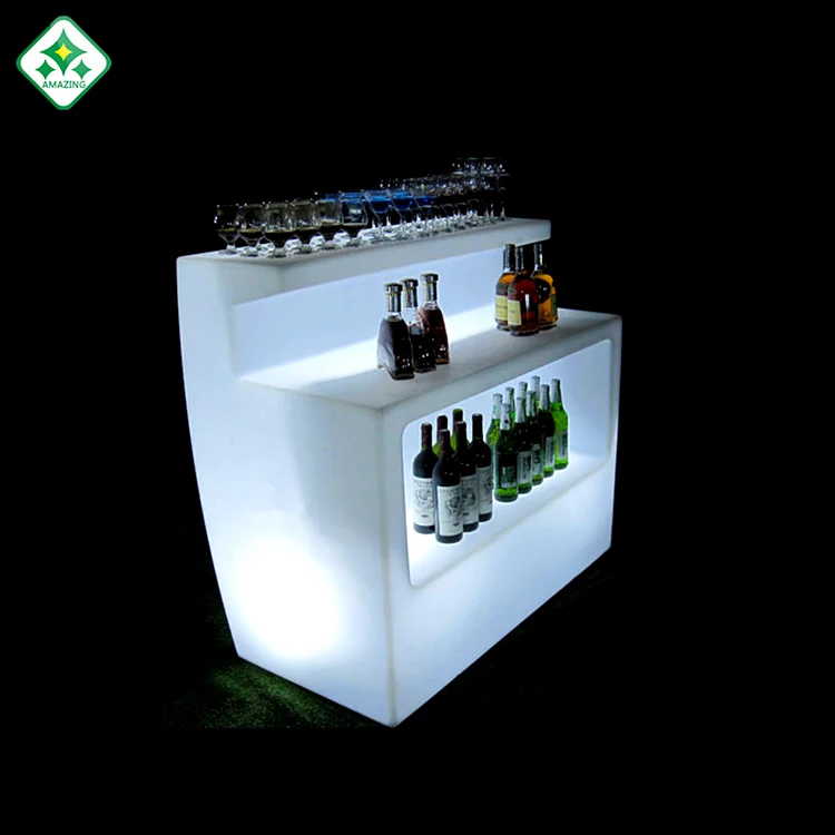 
led DJ bar counter MOBILE COCKTAIL BAR / Rechargeable LED Beach Event Club Outdoor Bar Counter 