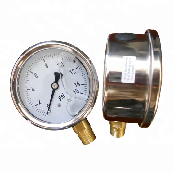 liquid filled hydraulic pressure gauge