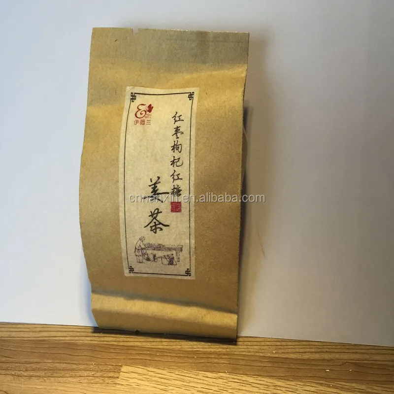 Tea pack kraft paper bag heat seal brown kraft paper sachet