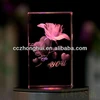 3D engraving flower crystal gifts for lover souvenir