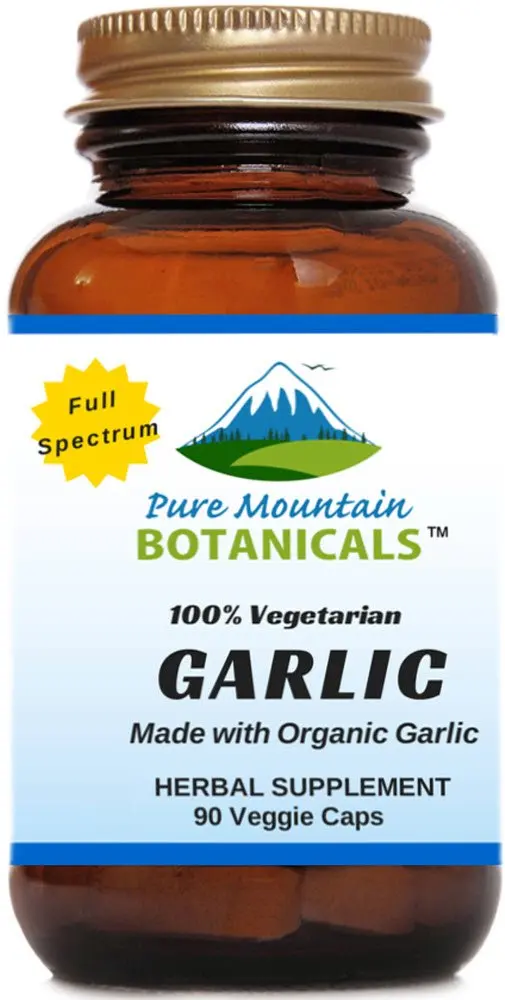 Full Spectrum Garlic Pills. 90 Kosher Veggie Capsules With 500mg Certified Organic Garlic Bulb Supplement