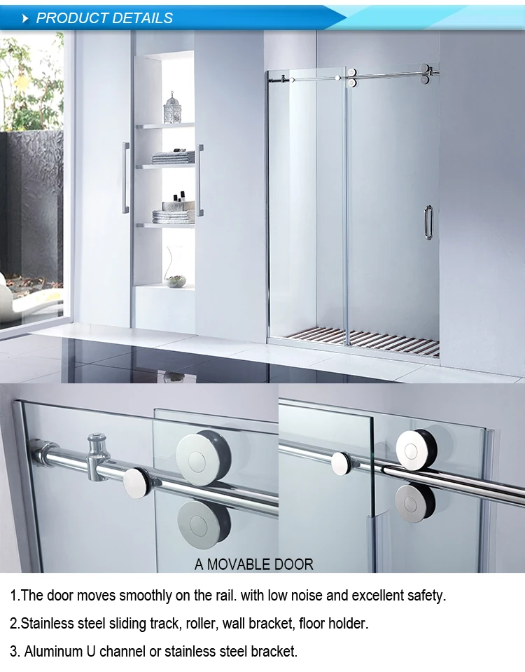 One Stainless Steel Handle Glass Sliding Shower Door Buy Interior