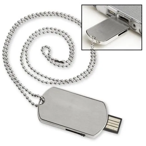 16/32GB Pendrive Metal Dog Tag Necklace Model USB Flash Drive Memory Stick Gift 