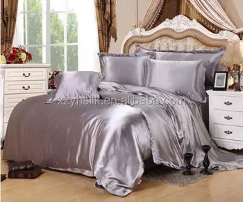 Silver Grey Super King Size Silk Bedding Set Buy Queen Size